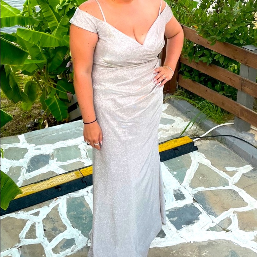 Oleg Cassini Metallic Evening Gown